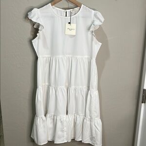 White Dress Tiered Ruffle Sundress India Wedding Boutique Cottagecore Summer